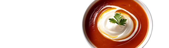 Creamy Tomato Soup with Parsley Garnish, a Delicious and Simple Recipe with a Transparent Background png