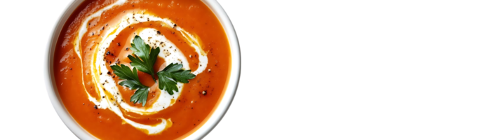 Creamy Tomato Soup with Parsley Garnish, A Delicious and Easy Recipe with a Transparent Background png