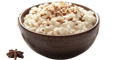 Creamy Rice Pudding with Cinnamon and Star Anise, a Delicious Dessert with a Transparent Background png