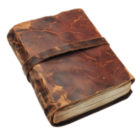 Aged Leather Bound Journal with a Transparent Background, Perfect for Your Vintage or Rustic Project png