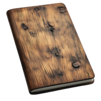 Wooden Notebook with a Transparent Background, Rustic and Unique Design for Journaling and Note-Taking png