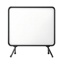 Whiteboard with Black Frame and Stand, Transparent Background for Creative Visuals, Presentations, and Ideas png