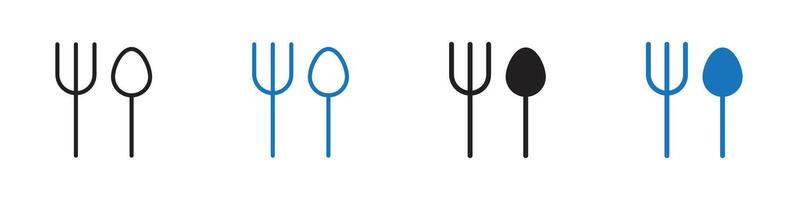 Spoon and fork icon vector