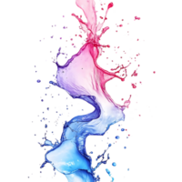 Abstract Color Splash with Transparent Background, Vivid Hues Flowing in Dynamic S-Shape,  Vibrant Liquid Artwork png