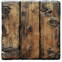 Rustic Weathered Wooden Planks with Transparent Background, Perfect for Design Projects png