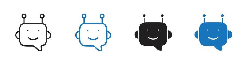 Bot icon set outline vector