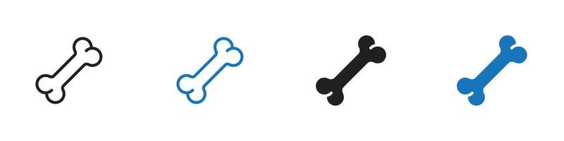 Bone icon set outline vector
