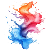 Colorful Liquid Splash with Transparent Background, Vibrant Paint Explosion, Abstract Art Design, Dynamic Fluid Motion png