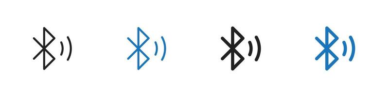 Blootooth icon set outline vector