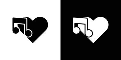 Heard heart note icon Flat fill set collection vector