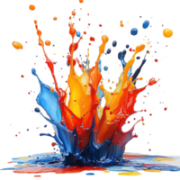Vibrant Colors Explode in a Colorful Splash, Creating an Abstract Artwork with a Transparent Background png