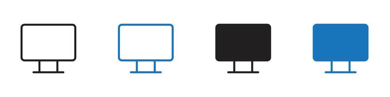 Computer icon set outline vector