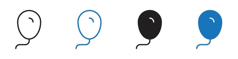 Balloon icon set outline vector