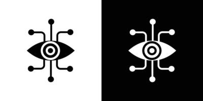 Bionic eye icon Flat fill set collection vector