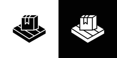 box on a pallet icon Flat fill set collection vector
