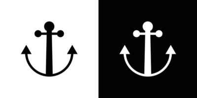 Anchor icon Flat fill set collection vector