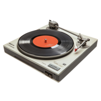 Vintage Audiophile Turntable with Transparent Background, A Classic Record Player with a Modern Touch png