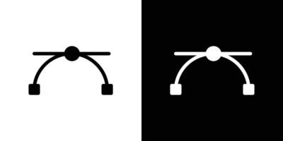 Bezier curve icon Flat fill set collection vector