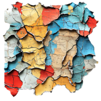 A Torn and Fragmented Map Reveals a History of Crumbling Borders and Shifting Landscapes with a Transparent Background png