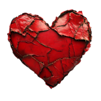 un' Cracked rosso cuore con un' trasparente sfondo, un' simbolo di rotto amore, dolore, e vulnerabilità png