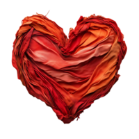 Red Fabric Heart Shaped Abstract Art with Transparent Background png