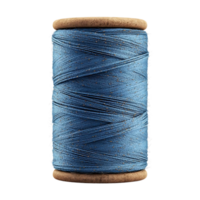 Blue Thread Spool with Transparent Background, Isolated on Black for Craft Projects and Sewing png