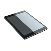 Black Tablet with Transparent Background, Featuring a Sleek Design and Modern Functionality. png
