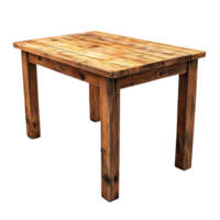 Rustic Wooden Table with a Transparent Background, Perfect for Mockups and Design Projects png