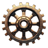 A Large, Detailed, Rusty Gear with a Transparent Background png