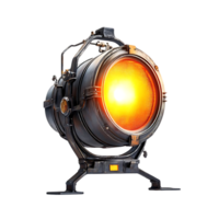 Vintage Spotlight with a Transparent Background, Illuminating with Warm Glowing Light, Isolated on Black png
