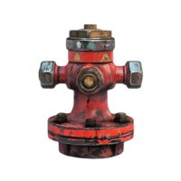 Rusty Red Fire Hydrant with Transparent Background png