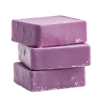 Stack of Three Purple Soap Bars with a Transparent Background png