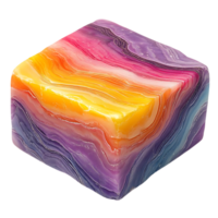 Striped Rainbow Soap with Transparent Background, A Vibrant and Colorful Bar of Soap with a Smooth Texture png