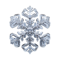 A Detailed Macro Photograph of a Delicate Snowflake with a Transparent Background png