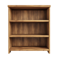 Empty Wooden Shelf with Transparent Background for Display and Design png