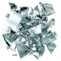 Shattered Glass Pieces with a Transparent Background, High Resolution, 3D Render,  Clean and Clear,  Isolated on Black,  Sharp Edges,  Sharp Angles,  Reflective Surfaces,  Glimmering,  Sparkling,  Crystalline,  Fragile,  Delicate,  Intricate png