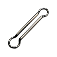 Stainless Steel Double Loop Connecting Link for Chain and Cord with Transparent Background png