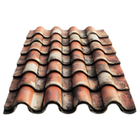 Old Weathered Red Roof Tiles with a Transparent Background for Design Projects png