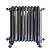 Elegant Chrome Radiator with Transparent Background Adds a Touch of Refinement to Any Space png