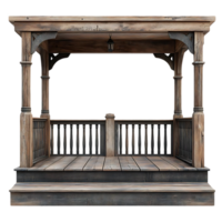 Rustic Wooden Porch with Transparent Background for Design Projects png