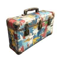 Vintage Suitcase with Transparent Background, Perfect for Digital Design Projects png