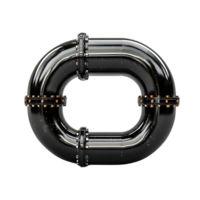 Black Pipe with Flanges and Bolts, Connected to Form a Circle, Isolated on Transparent Background png