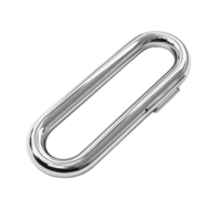 Shiny Chrome Oval Link with Transparent Background, A Smooth and Sleek Design Element png