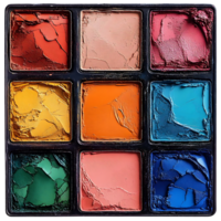 Colorful Eyeshadow Palette with Transparent Background,  A Stunning Array of Shades for Creative Looks png