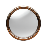 Round Copper Mirror with Transparent Background - Decorative Wall Decor for Home and Office png