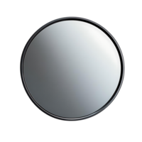 Round Mirror with Black Frame Reflecting on a Transparent Background png