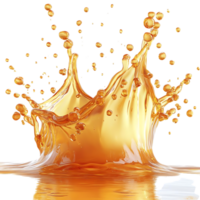 Orange Juice Splashing on Transparent Background, a Refreshing and Delicious Treat png
