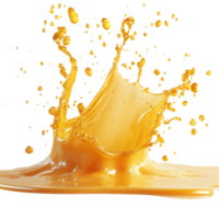 Orange Juice Splashing with Transparency,  A Refreshing Burst of Flavor,  Isolated on Black Background png