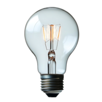 Glowing Light Bulb with Transparent Background, Isolated on Black, Vintage Filament, Clear Glass, Light Source, Idea, Innovation, Creativity, Energy, Inspiration,  Illumination, Bright, Electricity, Power, Technology, Design,  Decorative,  Retro,  Industr png