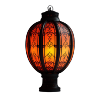 Ornate Lantern with Intricate Glasswork and a Warm Glow on a Transparent Background png